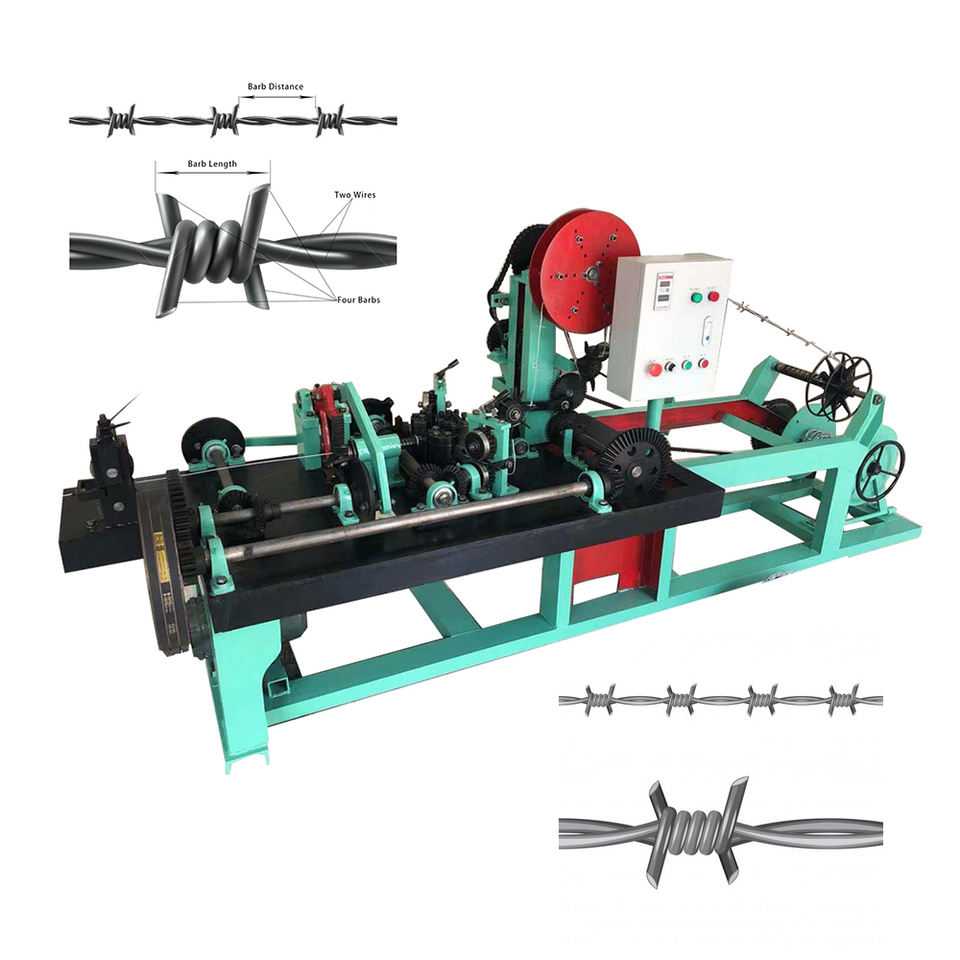 Barbed wire making machines, making traditional twisted barbs/double twisted barbs