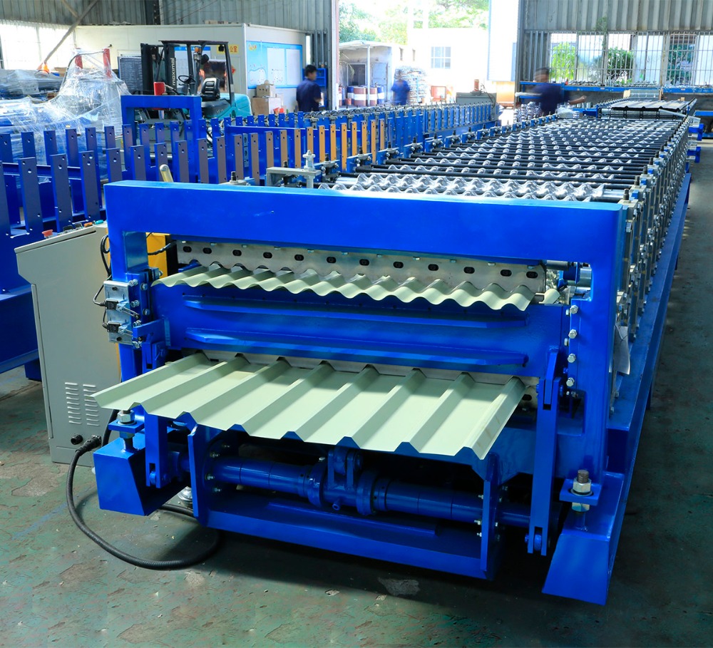 Combined double layer building material machinery steel tile roofing sheet roll forming machine