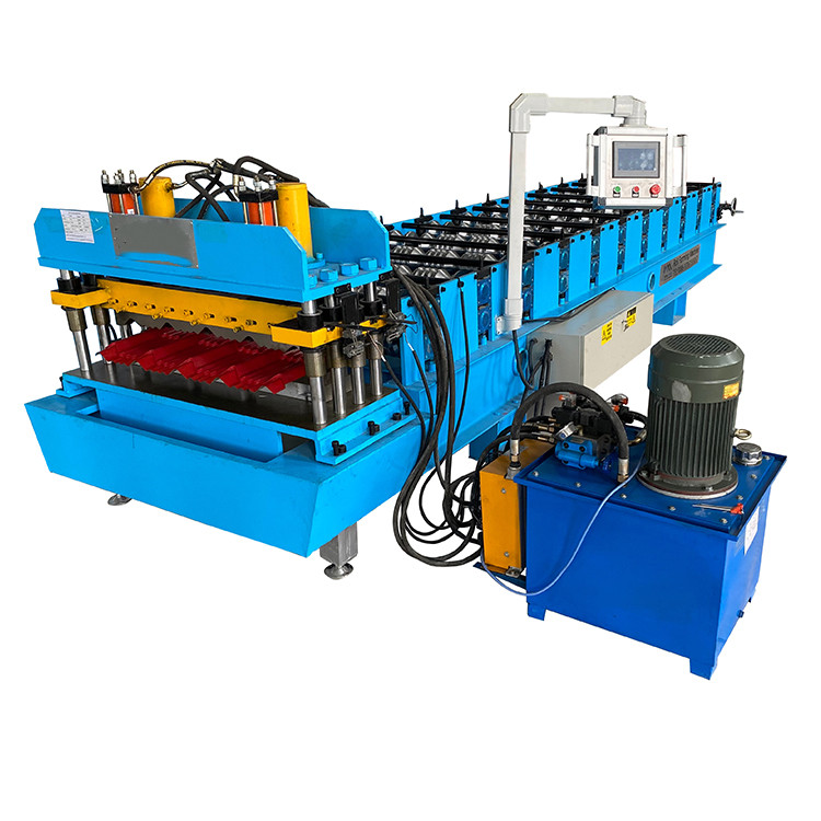 Colorful steel roofing glazed tile roll forming making machine for roof plate
